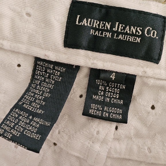 Lauren Jeans Co. Ralph Lauren White Eyelet Women Jeans - Picture 5 of 13